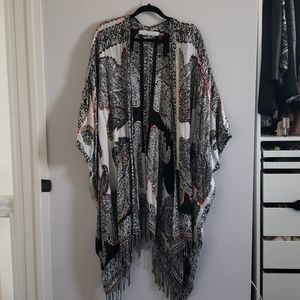 Rainbow embroidered kimono